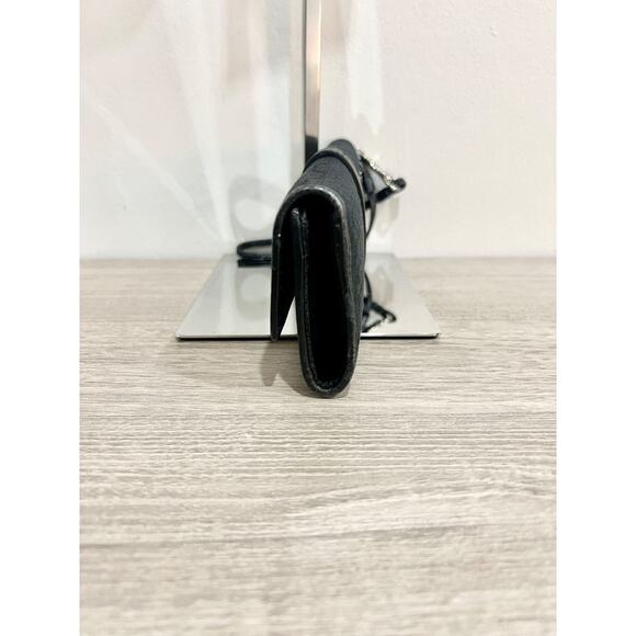 NWT Coach Small Canvas Logo Printed Wristlet Clutch Handbag Black - Picture 3 of 8